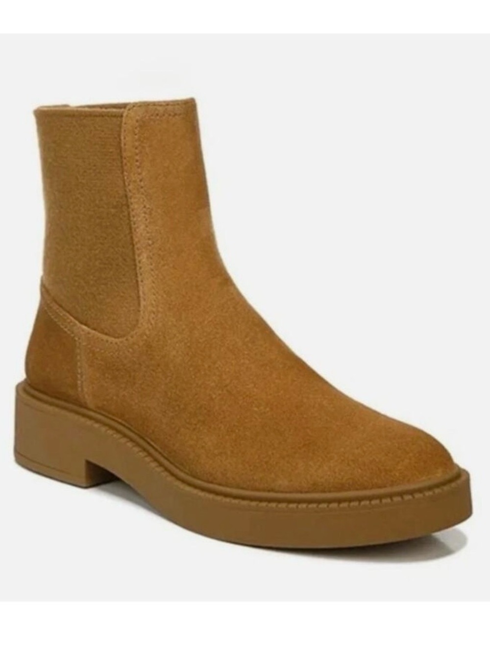 Vince Kegan Chelsey Camel Suede Ankle Boots Size 8 Water Repellant Classic Boho